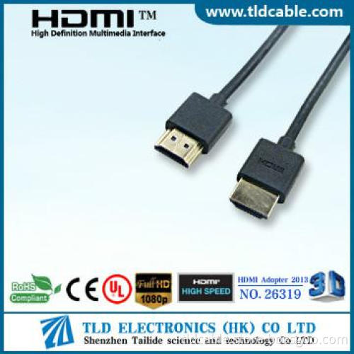 Black Slim HDMI to HDMI Cable 1.4v 1080p